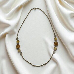 Sarah Coventry Vintage 70's Taste of Honey Single Strand Necklace 36 Inch